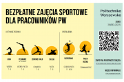 Grafika zachęcająca do wzięcia udziału w zajęciach sportowych na PW